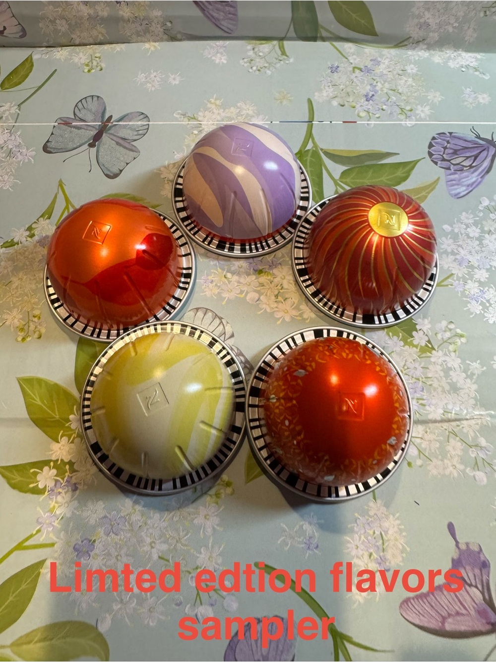 Nespresso VERTUO  limted edtion flavors 
5 flavors sampler